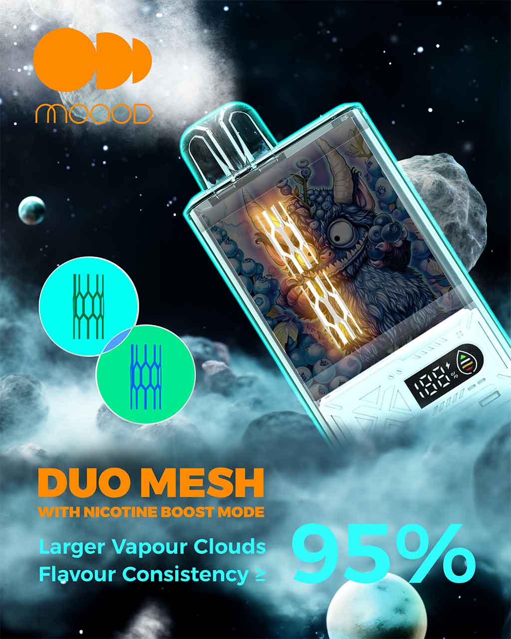 คอยล์-2-ระบบ-DUO-MESH-พอตแบบใช้แล้วทิ้งแบบใหม่ล่าสุด-MOOOD-MONSTER-SERIES-14000-PUFFS