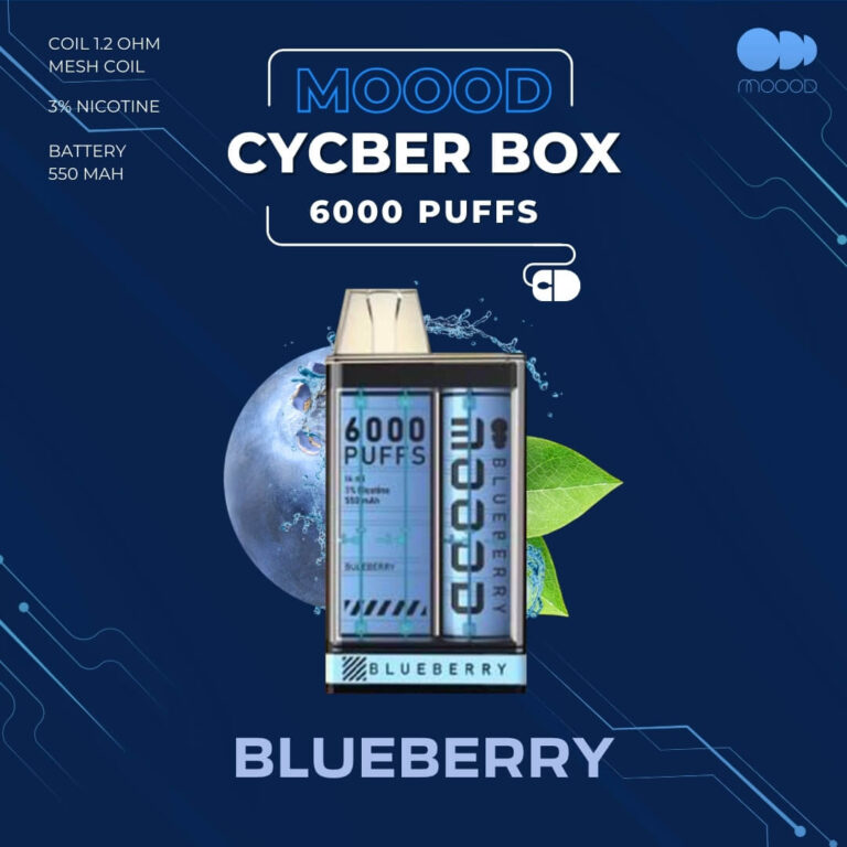 พอตใช้แล้วทิ้ง ราคาส่ง-ราคาถูก-6000คำ-MOOOD CYCBERBOX รสชาติ Blueberry