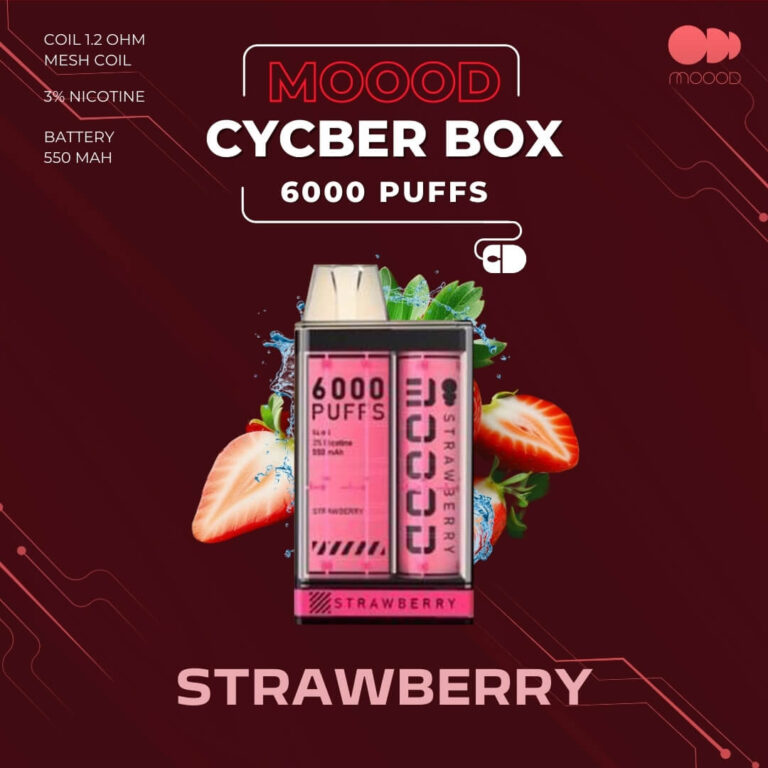 พอตใช้แล้วทิ้ง ราคาส่ง-ราคาถูก-6000คำ-MOOOD CYCBERBOX รสชาติ Strawberry