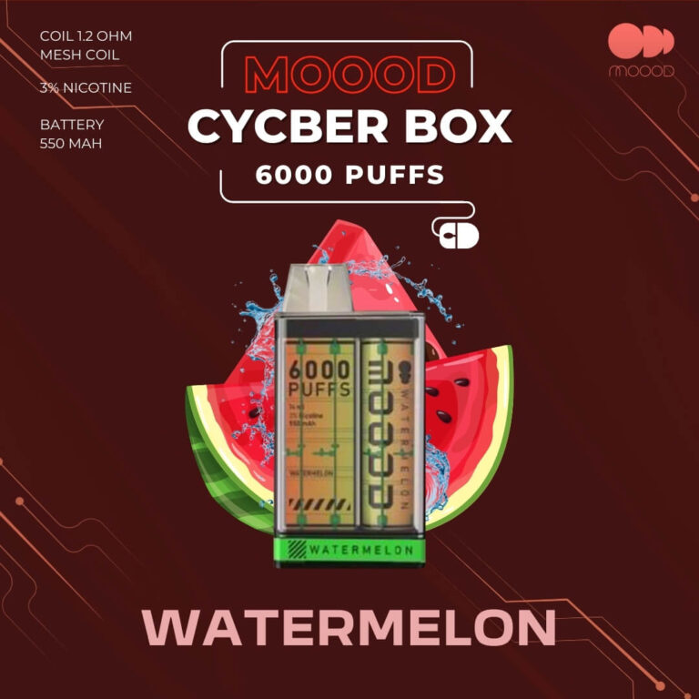 พอตใช้แล้วทิ้ง ราคาส่ง-ราคาถูก-6000คำ-MOOOD CYCBERBOX รสชาติ Watermelon