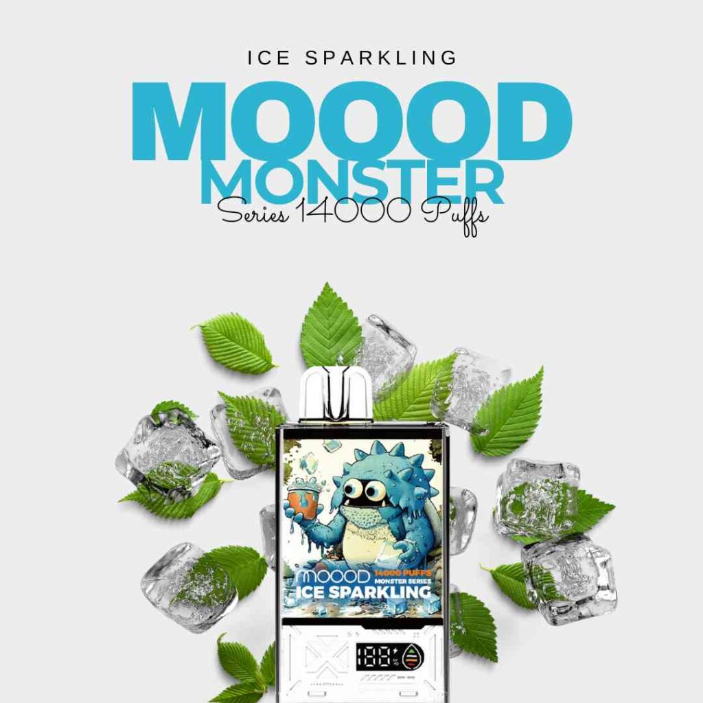 พอตไฟฟ้าแบบใช้แล้วทิ้ง ชาร์จได้ ดิจิตอล แห่งอนาคต MOOOD MONSTER SERIES 14000คำ กลิ่น Ice sparkling