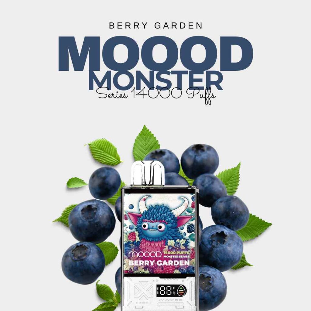 พอตไฟฟ้าแบบใช้แล้วทิ้ง ชาร์จได้ ดิจิตอล แห่งอนาคต MOOOD MONSTER SERIES 14000คำ กลิ่น berry garden