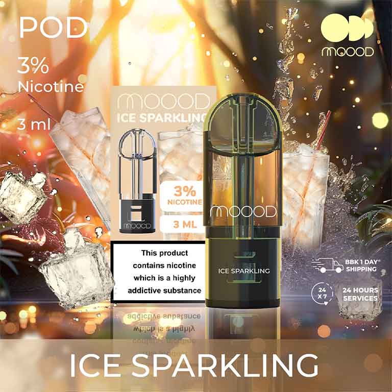 ใหม่-หัวน้ำยาพอตสำเร็จ-MOOOD-nic-3%-3ml-กลิ่น-Ice-Sparkling-น้ำแร่