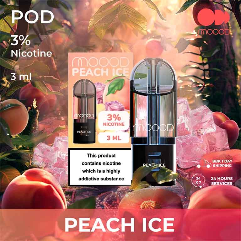 ใหม่-หัวน้ำยาพอตสำเร็จ-MOOOD-nic-3%-3ml-กลิ่น-Peach-ice-พีชเย็น