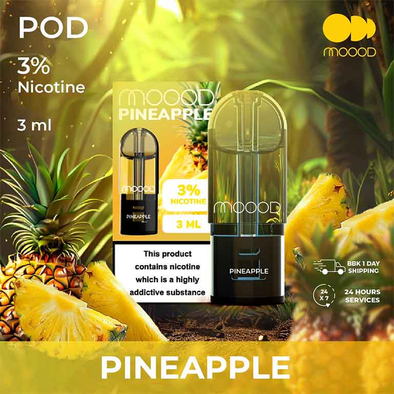 ใหม่-หัวน้ำยาพอตสำเร็จ-MOOOD-nic-3%-3ml-กลิ่น-PineApple-สัปปะรด