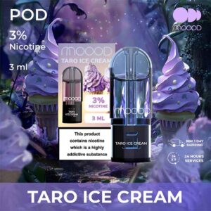 ใหม่-หัวน้ำยาพอตสำเร็จ-MOOOD-nic-3%-3ml-กลิ่น-Taro-ice-cream-ไอศรีมเผือก