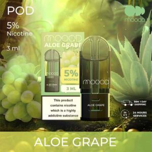 ใหม่-หัวน้ำยาพอตสำเร็จ-MOOOD-nic-5%-3ml-กลิ่น-Aloe-Grape-องุ่นผสมสมุนไพร