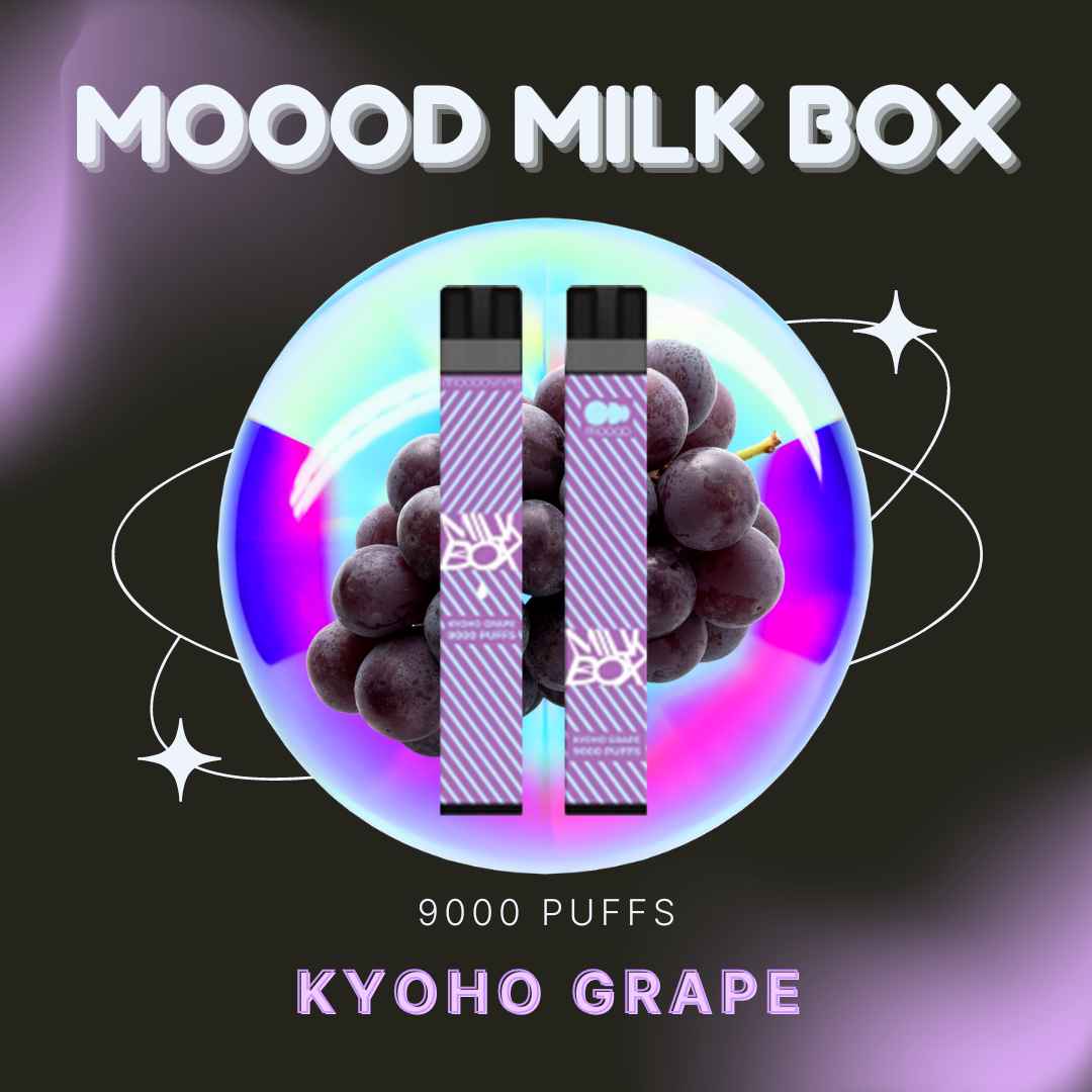 MOOOD MILK BOX 9000 PUFFS พอตใช้แล้วทิ้งชาร์จได้ 9000คำ กลิ่น Kyoho Grape