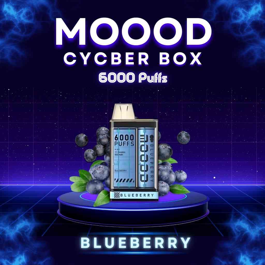 พอตแบบใช้แล้วทิ้ง แบบใหม่ล่าสุด MOOOD รุ่น MOOOD CYCBER BOX 6000คำ กลิ่น Blueberry