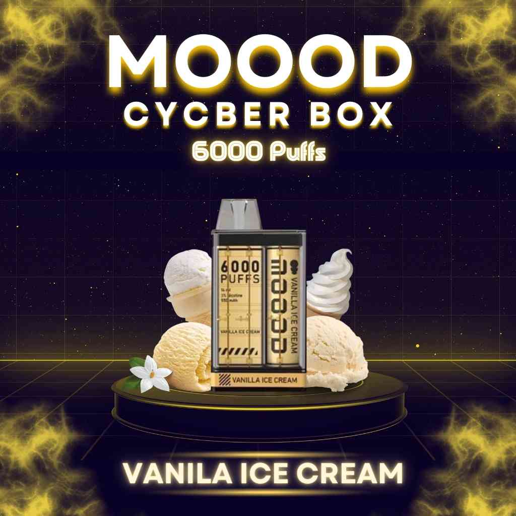 พอตแบบใช้แล้วทิ้ง แบบใหม่ล่าสุด MOOOD รุ่น MOOOD CYCBER BOX 6000คำ กลิ่น Ice Cream Vanila