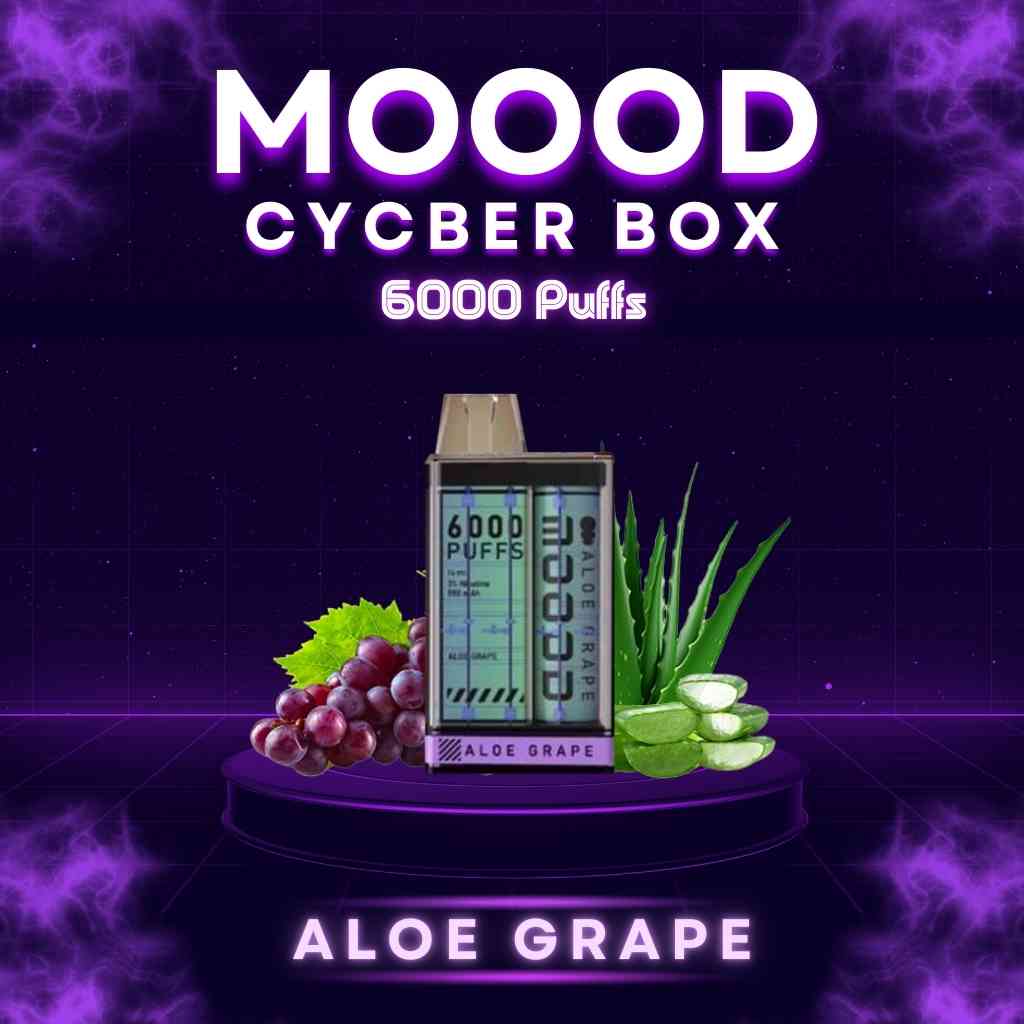 พอตแบบใช้แล้วทิ้ง แบบใหม่ล่าสุด MOOOD รุ่น MOOOD CYCBER BOX 6000คำ กลิ่น aloe grape