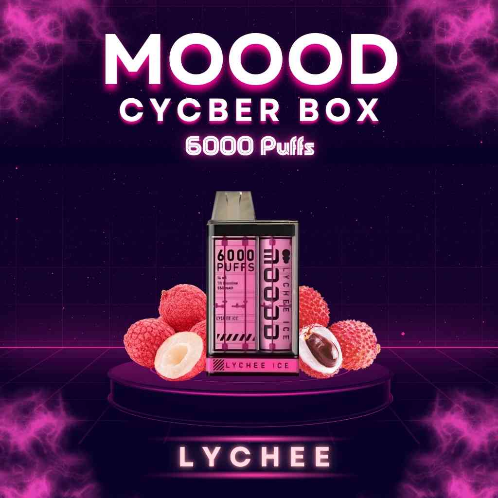 พอตแบบใช้แล้วทิ้ง แบบใหม่ล่าสุด MOOOD รุ่น MOOOD CYCBER BOX 6000คำ กลิ่น lychee