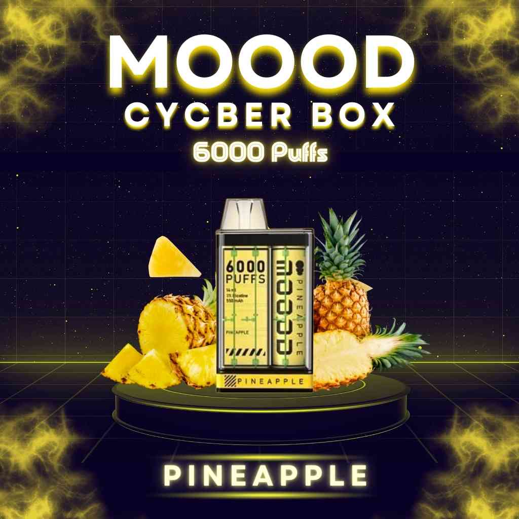 พอตแบบใช้แล้วทิ้ง แบบใหม่ล่าสุด MOOOD รุ่น MOOOD CYCBER BOX 6000คำ กลิ่น pineapple